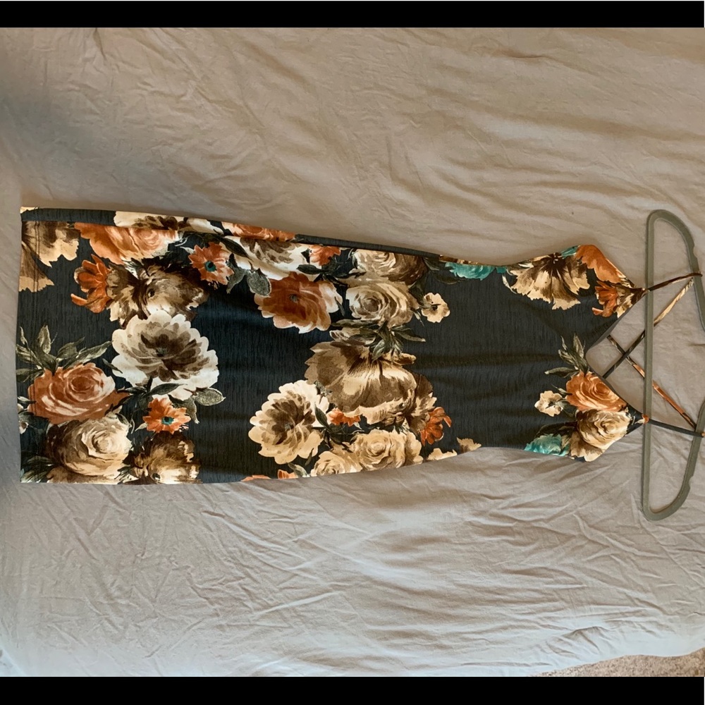 Bodycon midi floral formal dress